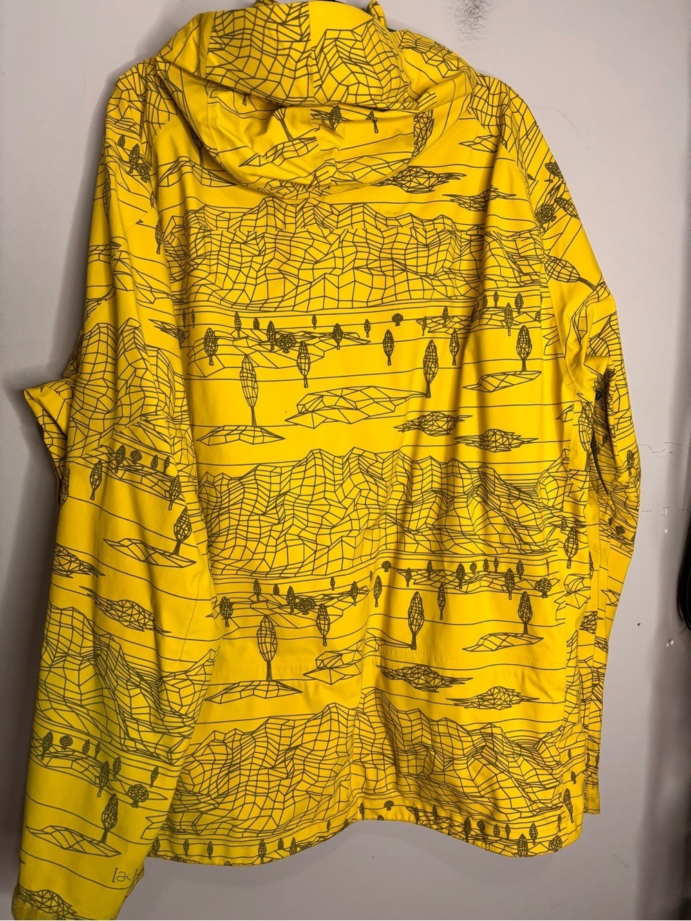 Burton AK 3L Sqwawk Softshell Yellow Printed Jacket, size XXL - Picture 8 of 16